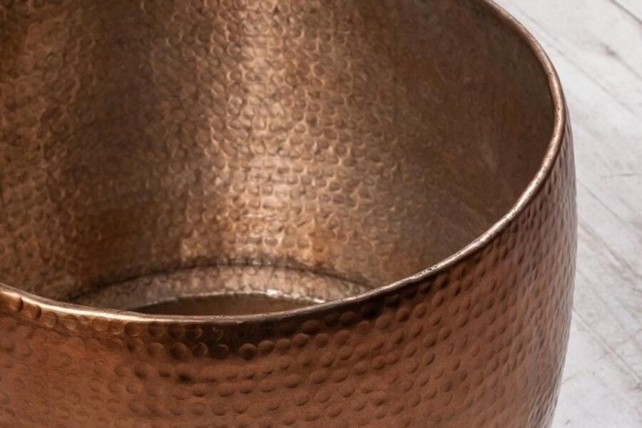 Invicta Interior Ronde salontafel Majestic Grandeur 80cm koper metaal aluminium gehamerd ontwerp handgemaakt - Foto 3