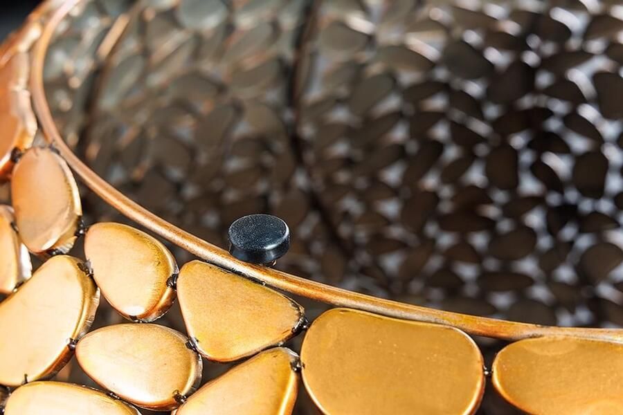 Invicta Interior Ronde salontafel STONE MOSAIC 75cm koper metaal mozaiek handgemaakt 41434 - Foto 2