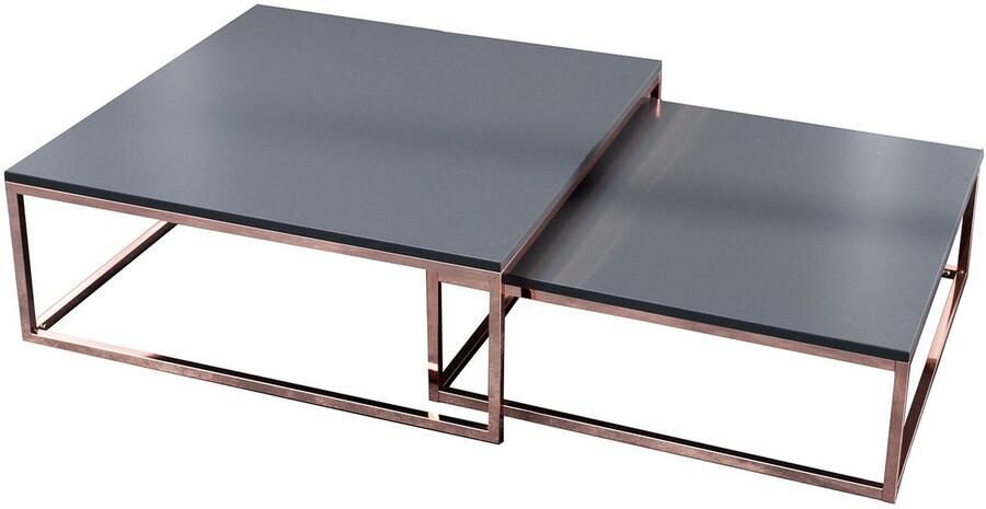 Invicta Interior Salontafel ELEMENTS 65-75cm set van 2 antraciet koper 37733 - Foto 2