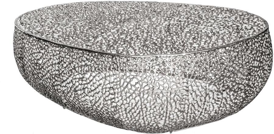 Invicta Interior Salontafel LEAF 122cm metaal zilver handgemaakt 38939