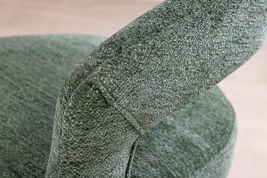 Invicta Interior Scandinavische stoel BOUTIQUE groen getextureerde stof geborsteld champagne goud metaal 45924 - Foto 2