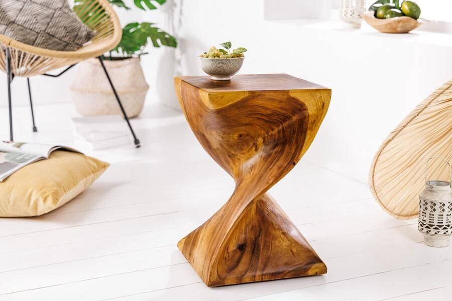 Invicta Interior Sculpturale bijzettafel HELIX 30cm natuurlijk suarhout handgemaakt op Bali kruk 41807 - Foto 3