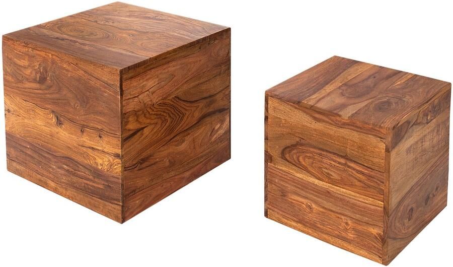 Invicta Interior Stevige set van 3 dienbladen Regalia Finesse 45cm handgemaakte serveerplank van gerecycled mahoniehout - Foto 2