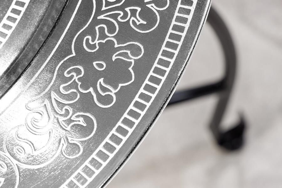 Invicta Interior Ronde Bijzettafel MARRAKECH 50cm Zilveren Theetafel Uitneembaar Dienblad Opvouwbaar 44347 - Foto 4