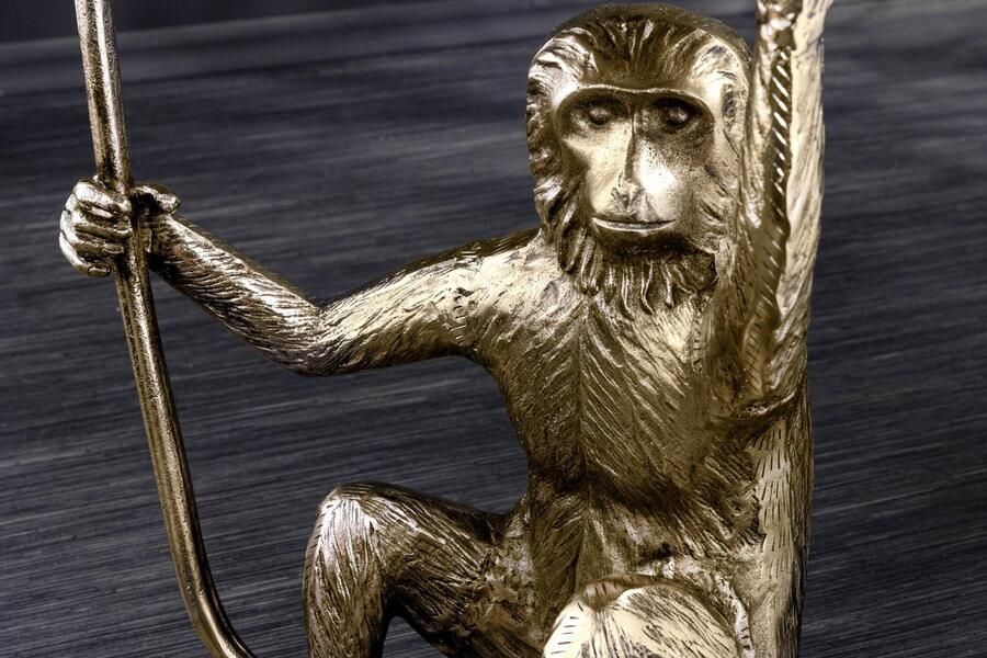 Invicta Interior Design Bijzettafel WILDLIFE MONKEY 60cm goud antiek metaal handgemaakt 44835 - Foto 3