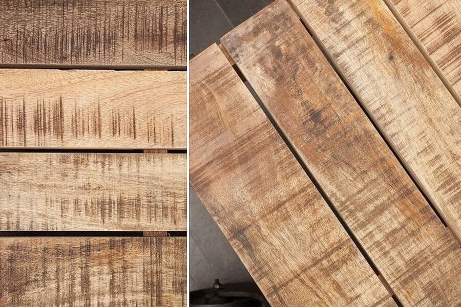 Invicta Interior Solide design salontafel RAILWAY 110cm mangohout met 4 wielen 36788 - Foto 2