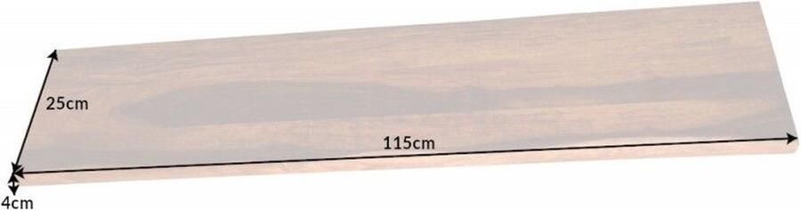Invicta Interior Stevige wandplank MAMMUT 115cm Sheesham plank met boomrand 40958 - Foto 2