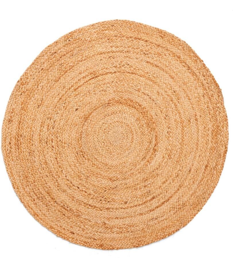 Invicta Interior Rond vloerkleed PURE NATURE 120cm Jute handgeweven platgeweven 44433