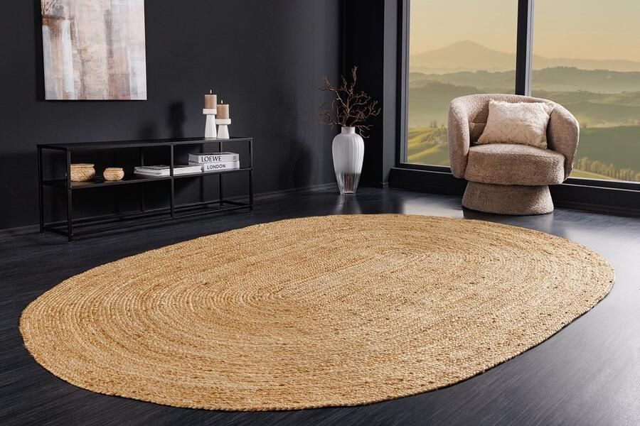 Invicta Interior Ovaal vloerkleed PURE NATURE 230x160cm jute handgeweven platweef 44436 - Foto 3