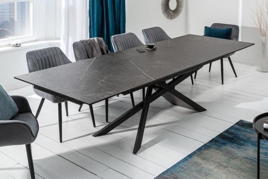 Invicta Interior Uitschuifbare eettafel Celeste Essence 180-220-260cm grafietkeramiek gemaakt in Italie - Foto 2