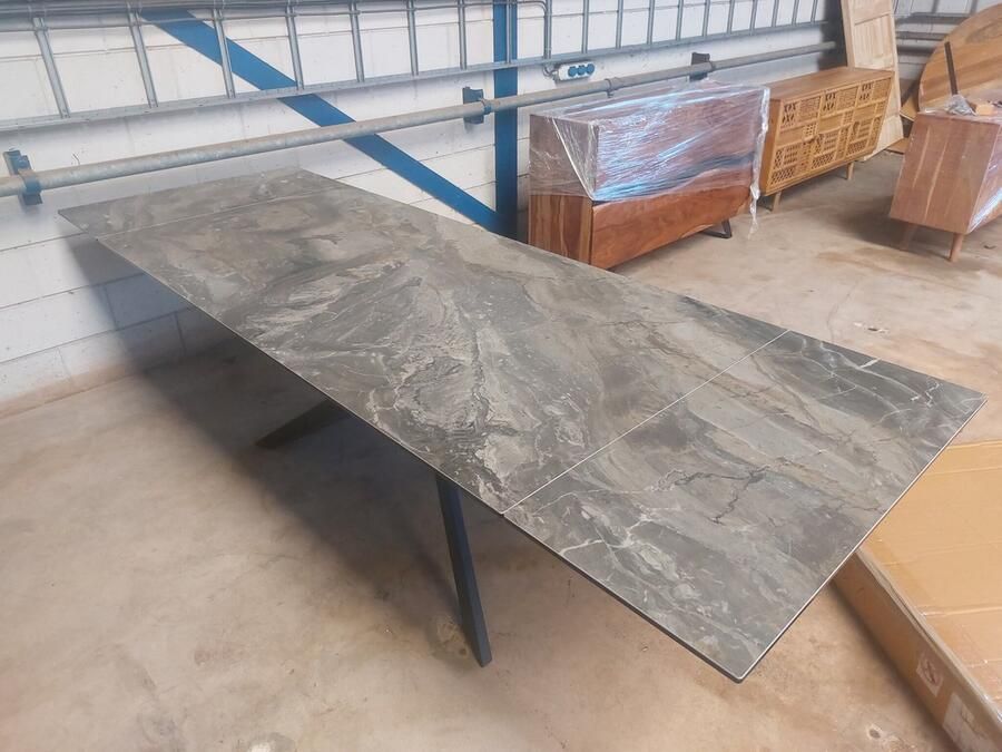 Invicta Interior Uitschuifbare eettafel EUPHORIA 180-220-260cm taupe antraciet keramiek gemaakt in Italië 40644 - Foto 2