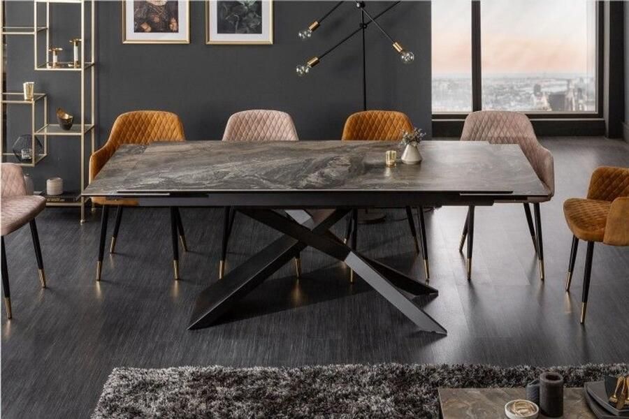 Invicta Interior Uitschuifbare eettafel EUPHORIA 180-220-260cm taupe antraciet keramiek gemaakt in Italie 40644 - Foto 2