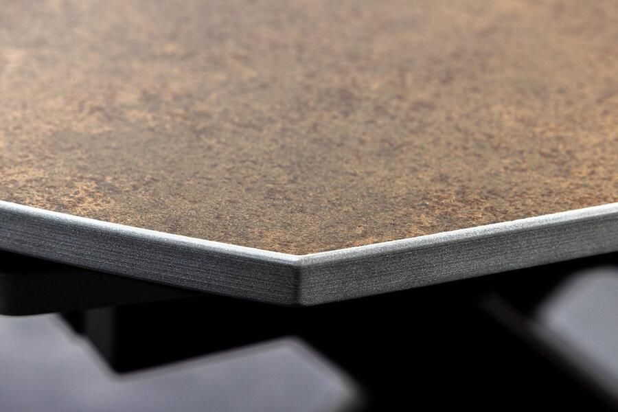 Invicta Interior Uitschuifbare eettafel INCEPTION 130-190cm roest ovaal keramiek brons frame 46425 - Foto 2