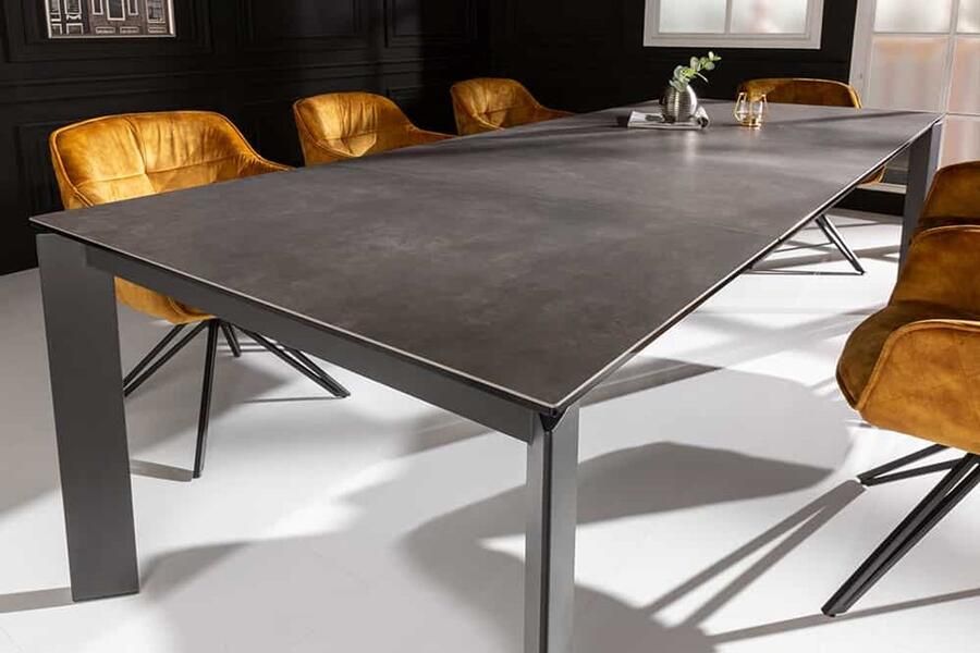 Invicta Interior Uitschuifbare eettafel X7 180-240cm antraciet keramiek gemaakt in Italie 41383