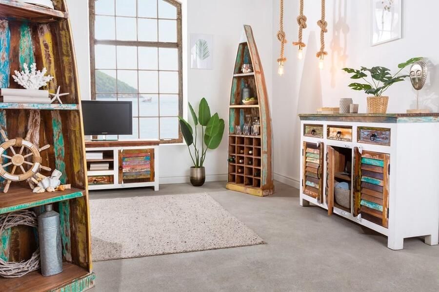 Invicta Interior Uniek TV-meubel JAKARTA 150cm mangowit kleurrijk gerecycled massief hout 42148 - Foto 3