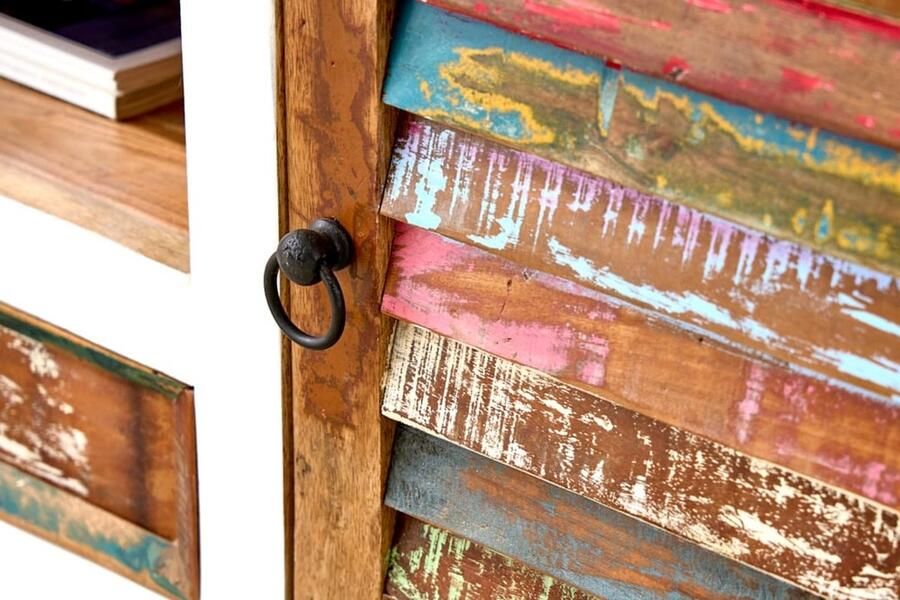 Invicta Interior Uniek TV-meubel JAKARTA 150cm mangowit kleurrijk gerecycled massief hout 42148 - Foto 2