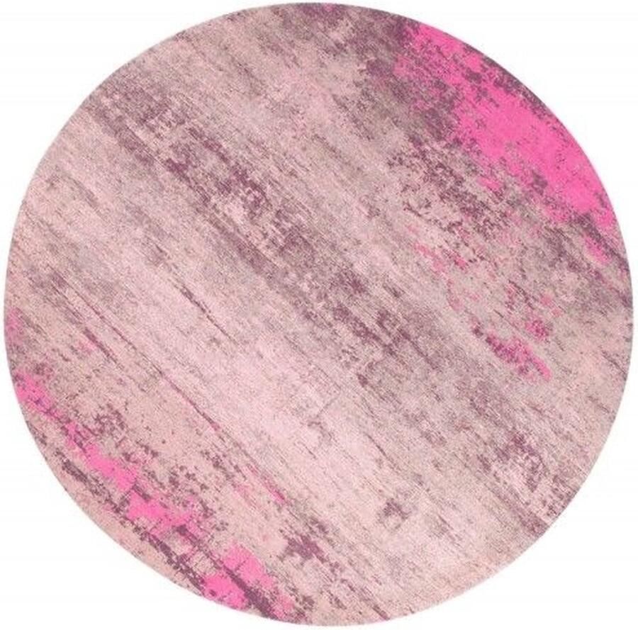 Invicta Interior Vintage tapijt MODERN ART 150cm beige roze gewassen rond used look 41261