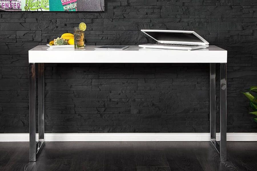 Invicta Interior Design console WHITE DESK 120cm witte hoogglans bureautafel 16714 - Foto 2