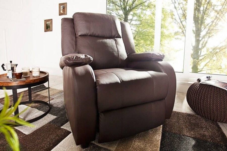 Invicta Interior Moderne relaxstoel HOLLYWOOD koffie-tv-stoel met ligfunctie 36030