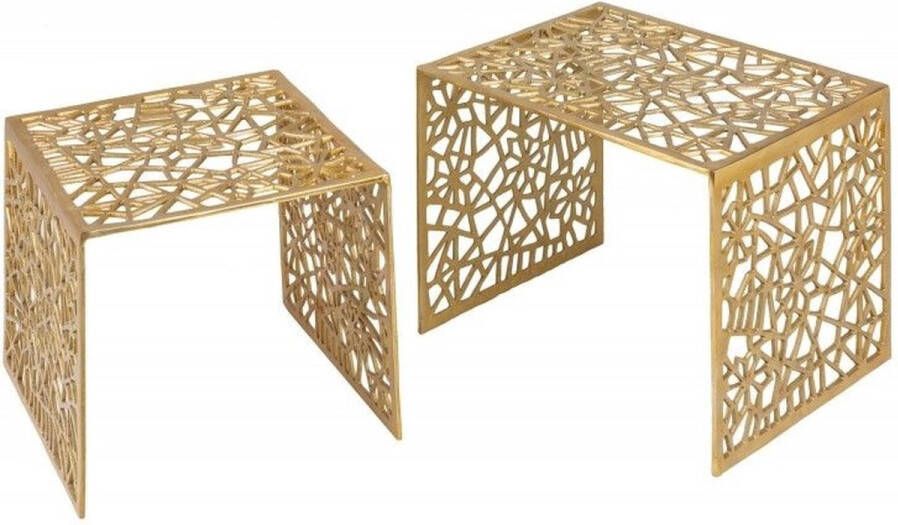 Invicta Interior Handgemaakte salontafel ABSTRACT 50cm set van 2 goud in Gap-design 40899 - Foto 2
