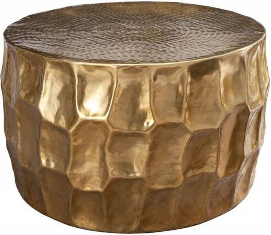 Invicta Interior Ronde salontafel ORGANIC ORIENT 70cm goud metaal gehamerd 3D ontwerp handgemaakt 40225 - Foto 1