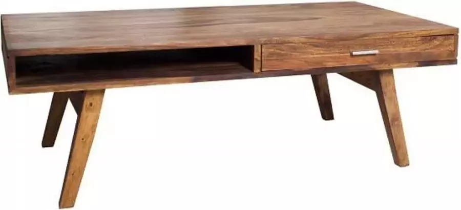 Invicta Interior Handgemaakte salontafel RETRO 100cm massief sheeshamhout met lades 40278 - Foto 2