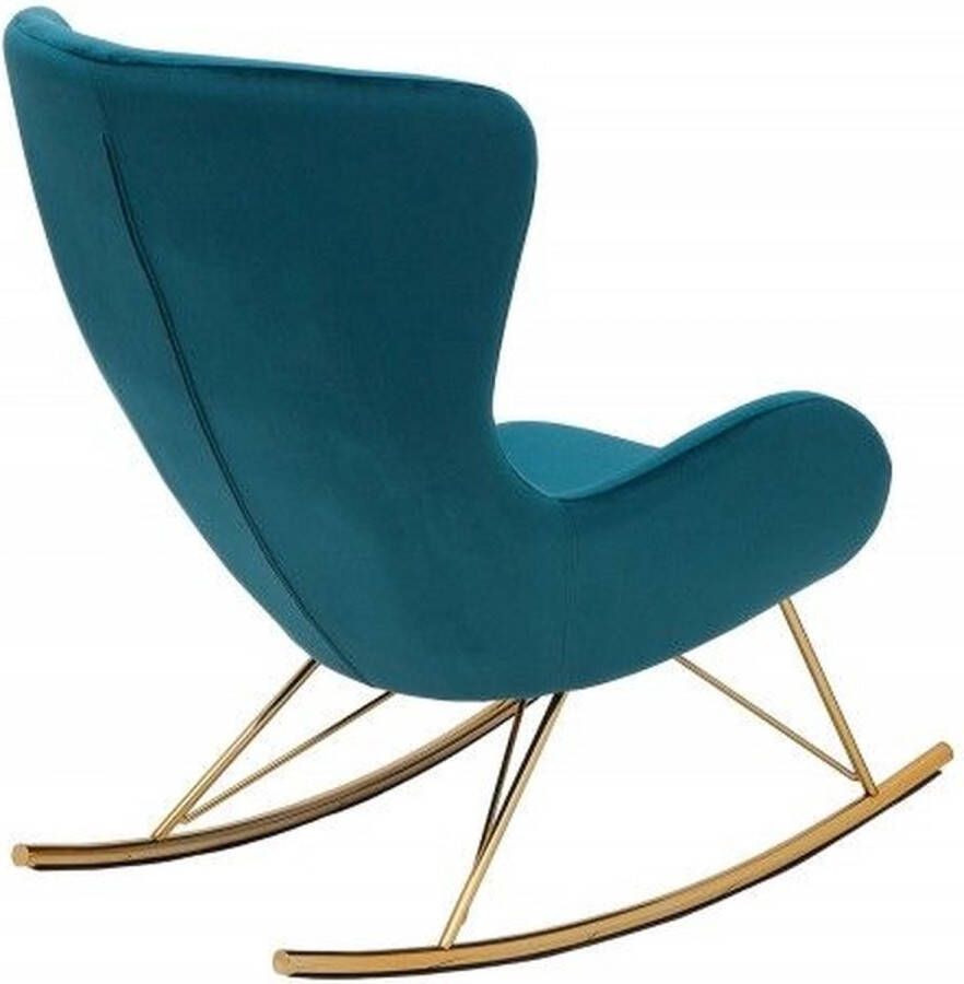 Invicta Interior Design schommelstoel SCANDINAVIA SWING turquoise goud fluwelen schommelstoel 38573 - Foto 1