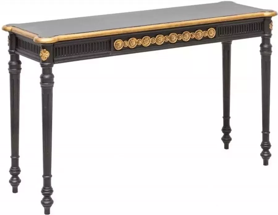 Invicta Interior Elegante consoletafel VENICE 125cm zwart goud massief hout 40554