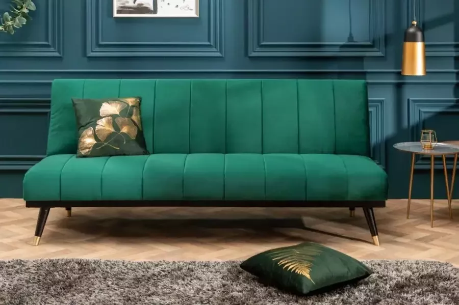 Invicta Interior Design 3-zits loungebank PETIT BEAUTÉ 180cm smaragdgroene fluwelen slaapbank 40027 - Foto 2