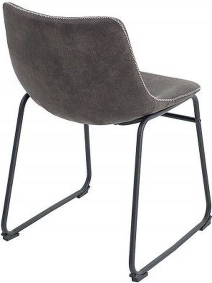 Invicta Interior Industriële design stoel DJANGO vintage grijs met ijzeren frame 38109