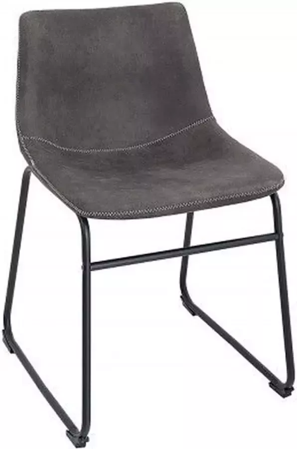 Invicta Interior industrieele design stoel DJANGO vintage grijs met ijzeren frame 38109 - Foto 2