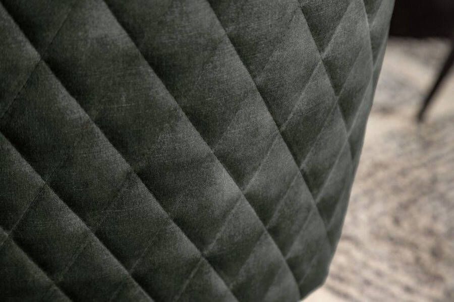 Invicta Interior Draaibare design stoel EUPHORIA donkergroen fluweel met armleuning metalen frame zwart 40261 - Foto 3
