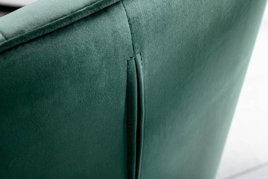 Invicta Interior Exclusief design stoel LOFT fluweelgroen met armleuning metalen frame mat zwart 41661 - Foto 2