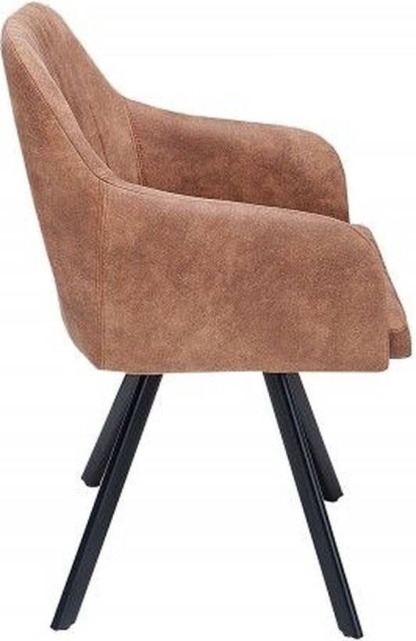 Invicta Interior Retro design stoel LUCCA vintage bruin met quilten industrieele stijl 38308 - Foto 2