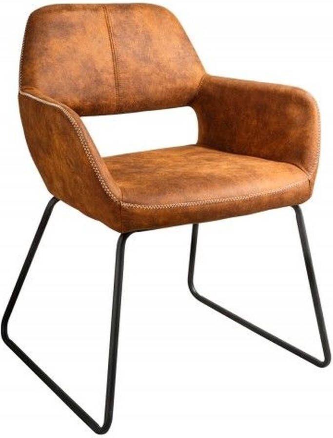 Invicta Interior Design stoel MUSTANG antiek bruin microvezel met armleuning 38387 - Foto 2