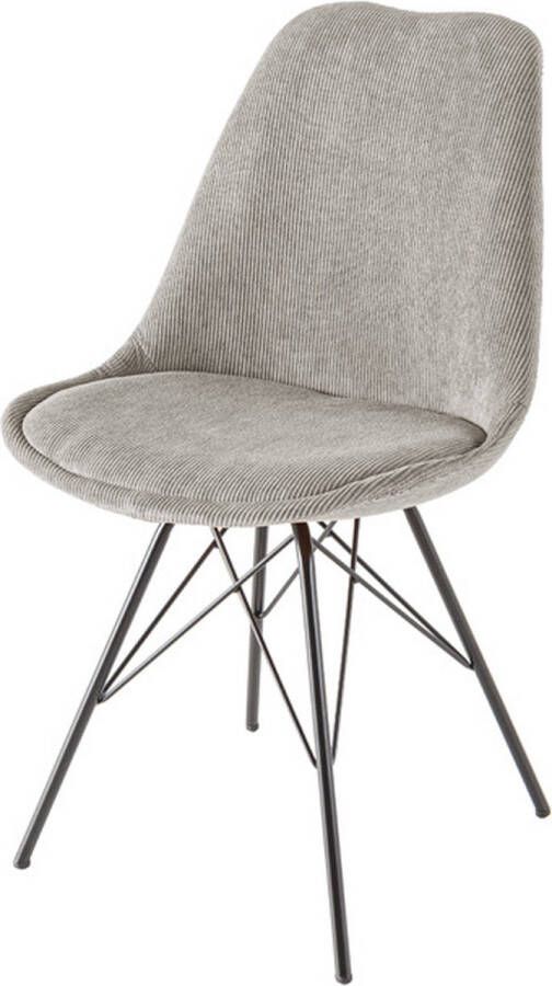 Invicta Interior Design stoel SCANDINAVIA MEISTERSTÜCK grijs koord zwart metalen frame 43696 - Foto 2