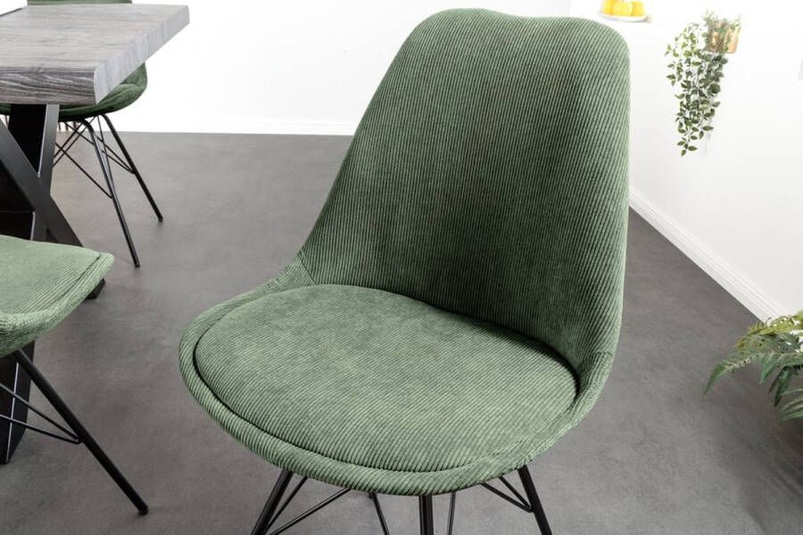 Invicta Interior Design stoel SCANDINAVIA MEISTERSTÜCK groen koord zwart metalen frame 43698 - Foto 3