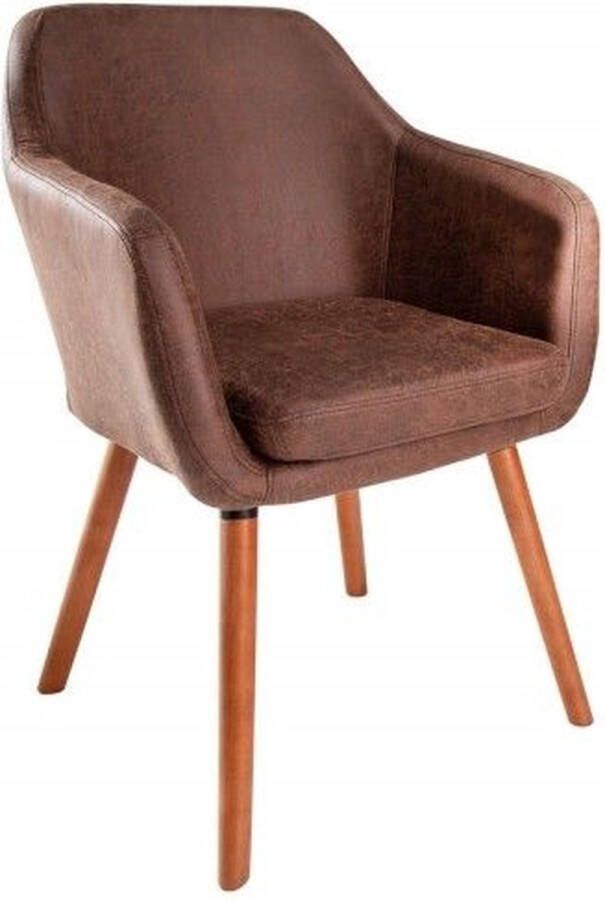 Invicta Interior Design armleuningstoel SUPREME vintage bruin met massief houten poten 37871