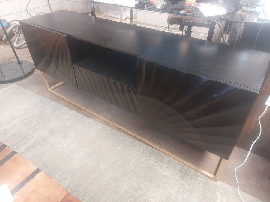 Invicta Interior Massief tv-lowboard SCORPION 160cm zwart mangohout met gedetailleerde 3D-snijwerken 40253 - Foto 2