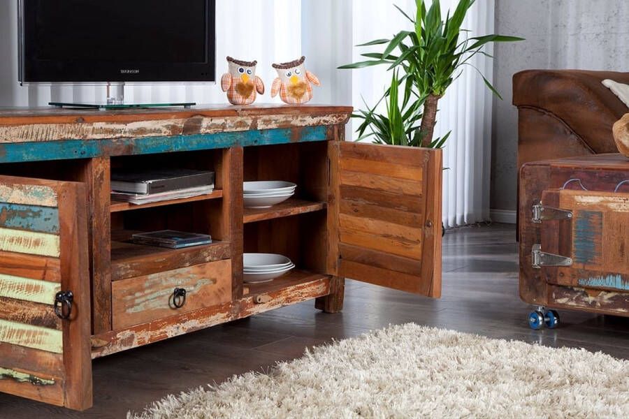 Invicta Interior Uniek TV-meubel JAKARTA 150cm kleurrijk gerecycled massief hout 21740 - Foto 2