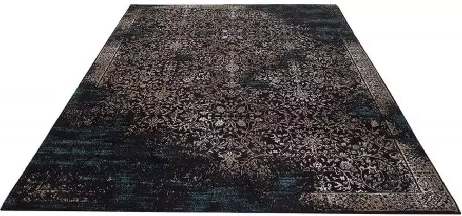 Invicta Interior Oosters katoenen tapijt SIGNS OF HERITAGE 240x160cm donkerblauw bloemmotief 38260 - Foto 3