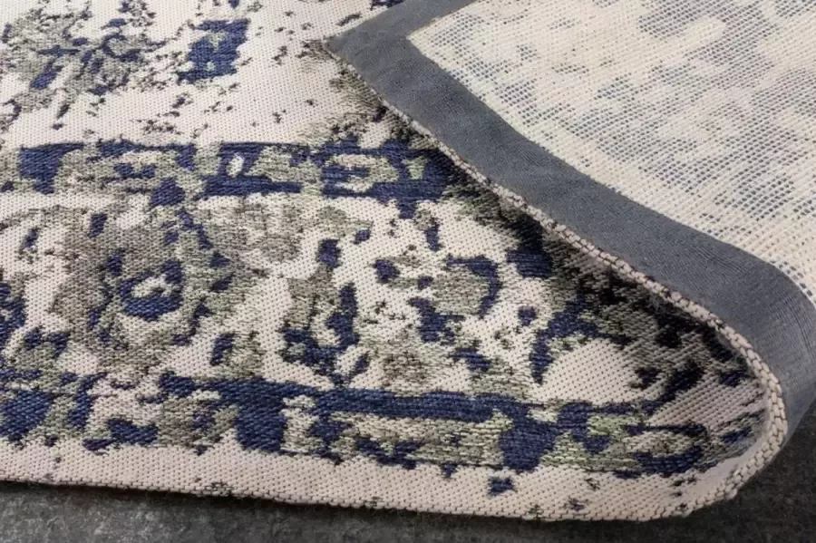 Invicta Interior Vintage vloerkleed HERITAGE 230x160cm beige grijs blauw verwassen used look 41483