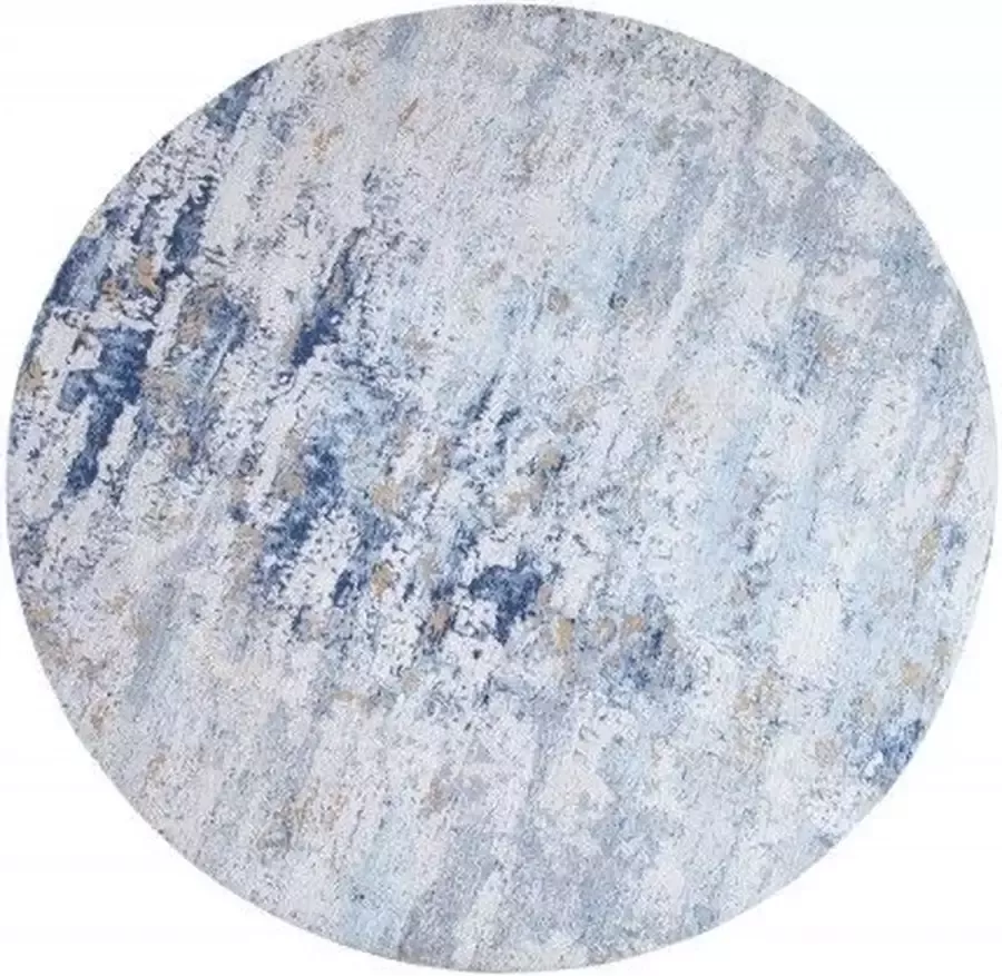 Invicta Interior Vintage tapijt MODERN ART 150cm blauw gewassen ronde used look 41268 - Foto 1