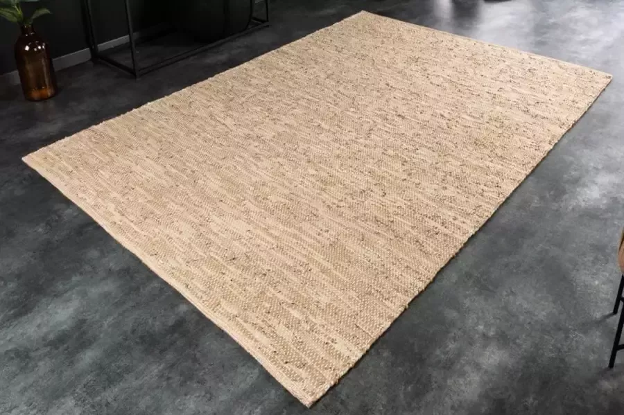 Invicta Interior Echt leren tapijt PURE 230x160cm beige van leer en hennep 41475