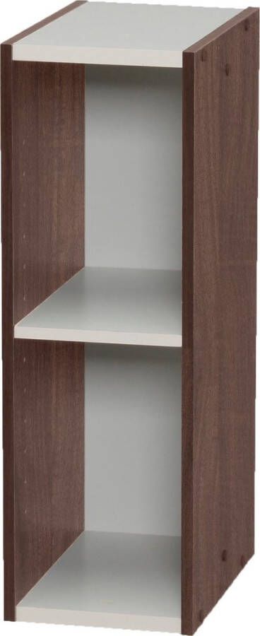 IRIS OHYAMA Modulaire Wandkast Boekenkast UB-6020 Hout Donkerbruin Wit