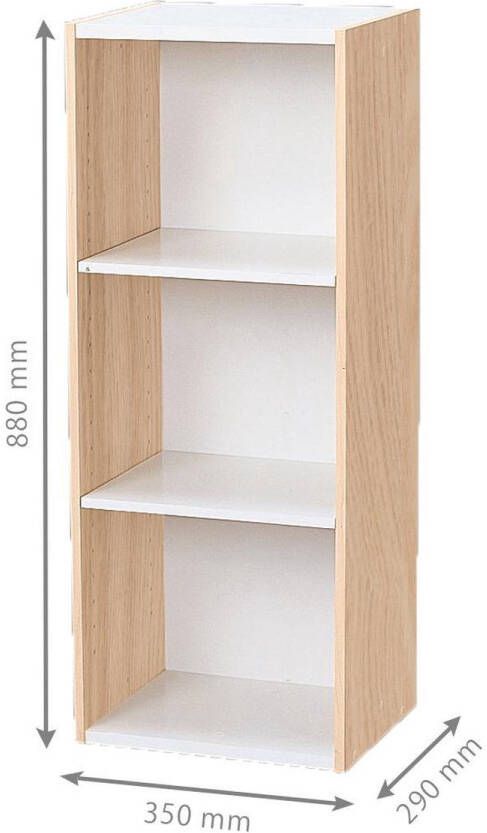 IRIS OHYAMA Modulaire Wandkast Boekenkast UB-9035 Hout Licht eiken Wit