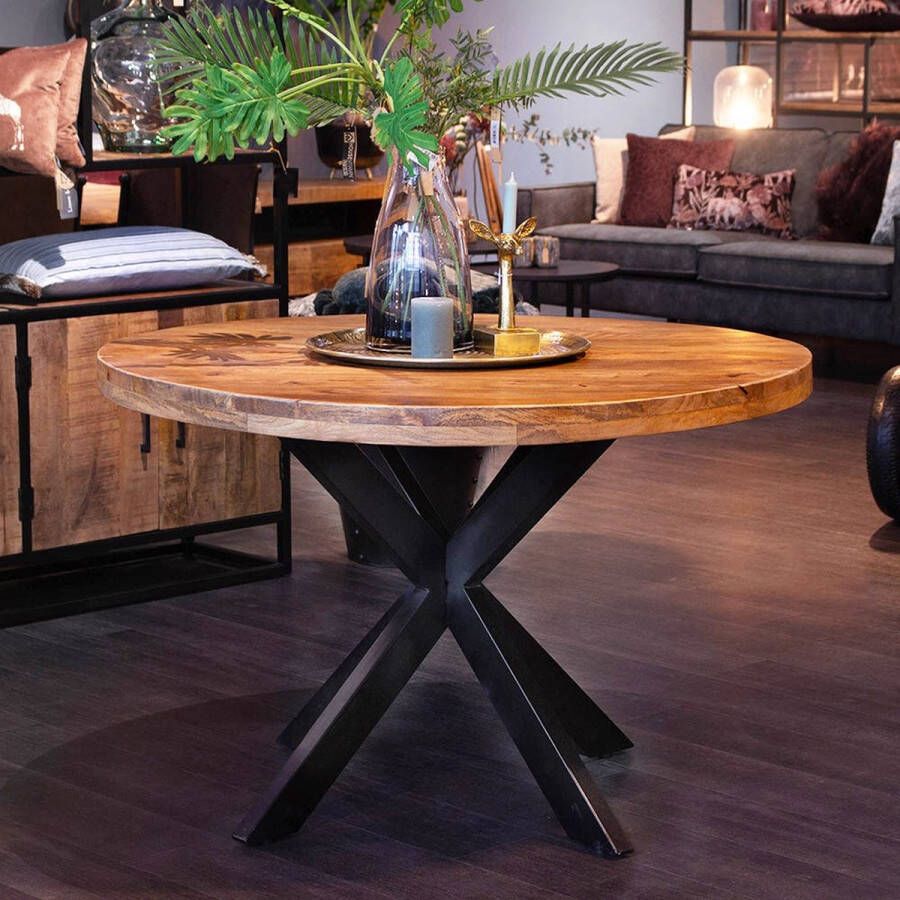 IronWood Eettafel Mangohout Rond 130cm