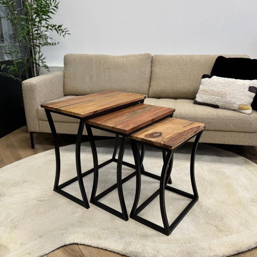IronWood Salontafel Set Wesley Mangohout Industrieel