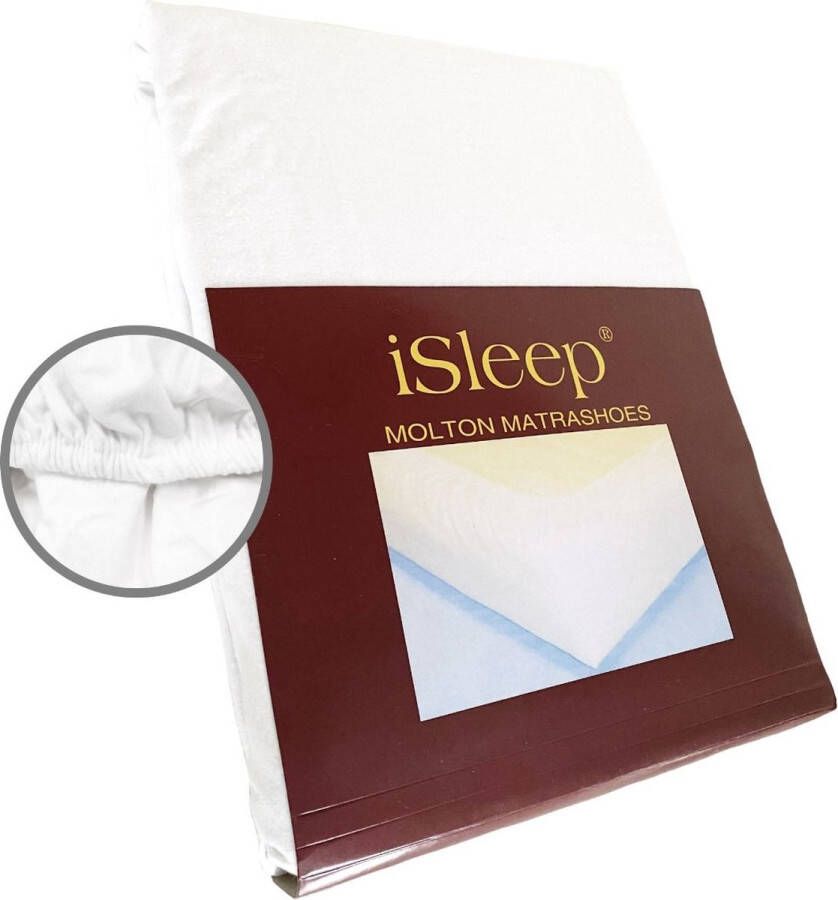 ISleep Molton Hoeslaken 100% Katoen Ledikant 60x120 cm Wit