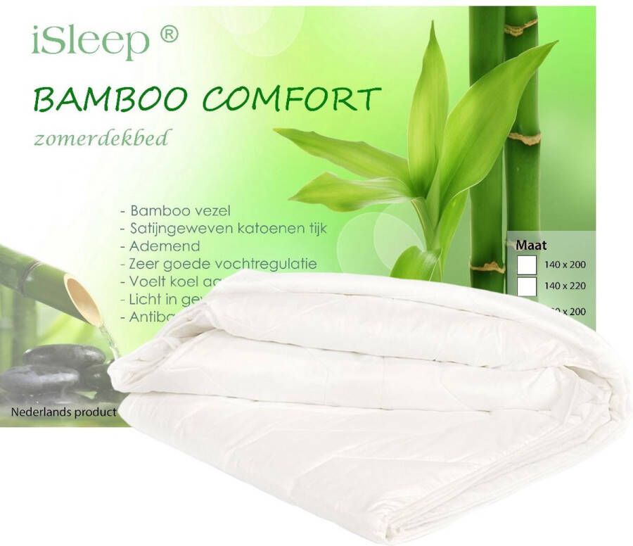 ISleep Zomerdekbed Bamboo Comfort Kinderdekbed Ledikant 100x135 cm Wit